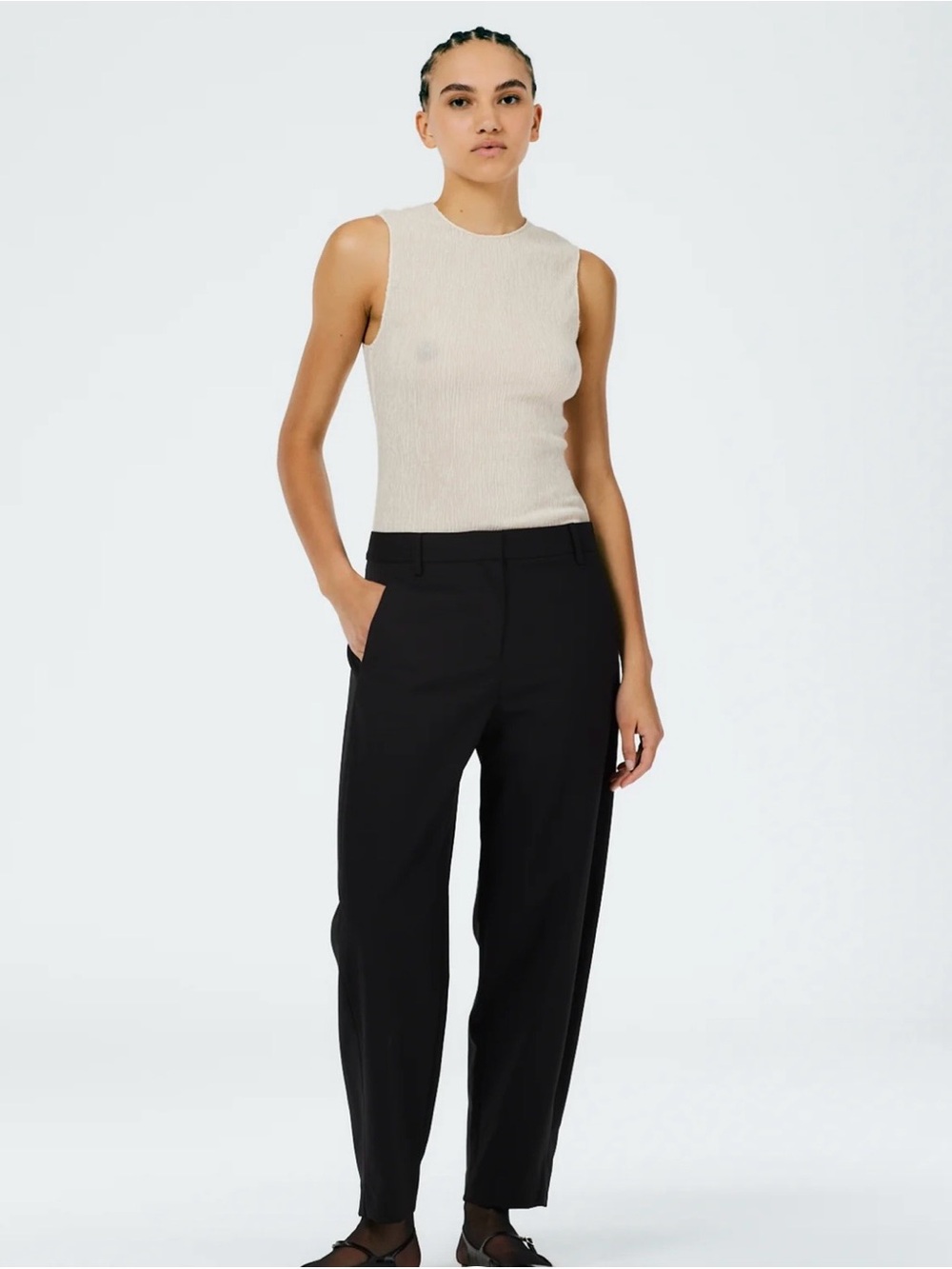 Tibi Tropical Wool Reese SculptedTrousers Size 12